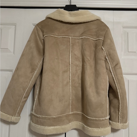 Ann Taylor Faux Fur Lined Suede Moto Jacket - Picture 4 of 5